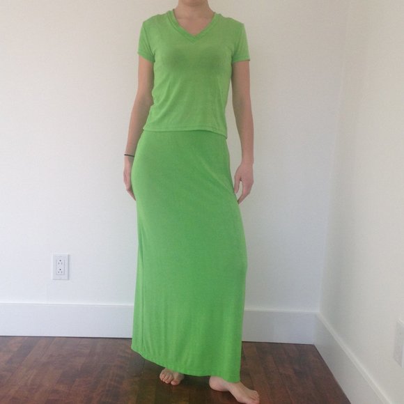 Digol Digol - Lime Green Maxi Skirt Set - Picture 1 of 13